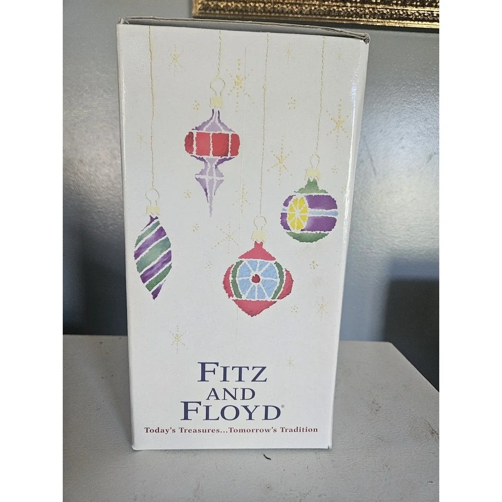Fitz and Floyd Vintage Glass Christmas Ornament Xmas Lodge Large Santa 19/1638